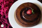 Eggless Black Grape Cake with Strawberry Jam Glaze