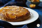 Peach Upside Down Cake | Eggless Part Wheat Peach Cake