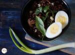 Indonesian Style Patni Red Rice Salad With Boiled Eggs in Pomegranate Molasses Sauce