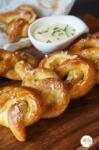 Soft Pretzels | Crunchy Pretzels with Soft Centres with Cheesy Chives Dip