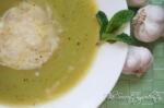 Zucchini Garlic Soup with Yak Cheese Shreddings